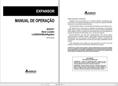 Enhance your operational efficiency with the AG CHEM SA New Leader L4258G4 Multapplier Operator’s Manual (564329D1B). This comprehensive PDF file serves as an essential resource for understanding the features and functionalities of your equipment