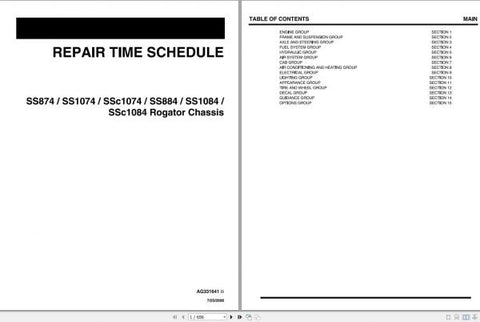 Enhance your maintenance efficiency with the AG CHEM SS874-SSC1084 Rogator Chassis Shop Repair Time Schedule Manual (AG331641) in PDF format. This comprehensive guide provides detailed repair schedules and time estimates, ensuring that your equipment