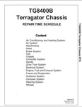 Enhance your maintenance efficiency with the AG CHEM TG8400B Terragator Chassis Shop Repair Time Schedule Manual (568642D1D) in PDF format. This comprehensive guide provides detailed repair schedules and procedures specifically designed for the TG8400B chassis, ensuring you have the right information at your fingertips