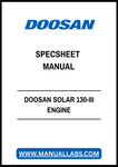 DOOSAN SOLAR 130-III ENGINE SPECSHEET MANUAL - PDF FILE