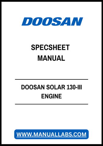 DOOSAN SOLAR 130-III ENGINE SPECSHEET MANUAL - PDF FILE