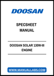 DOOSAN SOLAR 130W-III ENGINE SPECSHEET MANUAL - PDF FILE