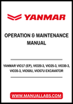 YANMAR VIO17 (EP), VIO20-3, VIO25-3, VIO30-3, VIO35-3, VIO50U, VIO57U EXCAVATOR OPERATION & MAINTENANCE MANUAL - PDF FILE