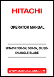 HITACHI 35U-5N, 50U-5N, 60USB-5N ANGLE BLADE OPERATOR MANUAL - PDF FILE
