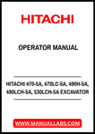 HITACHI 470-5A, 470LC-5A, 490H-5A, 490LCH-5A, 530LCH-5A EXCAVATOR OPERATOR MANUAL - PDF FILE