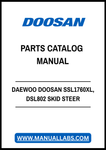 DAEWOO DOOSAN SSL1760XL, DSL802 SKID STEER LOADER PARTS CATALOG MANUAL - PDF FILE