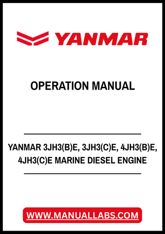 YANMAR 3JH3(B)E, 3JH3(C)E, 4JH3(B)E, 4JH3(C)E MARINE DIESEL ENGINE OPERATION MANUAL - PDF FILE