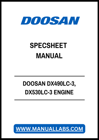 DOOSAN DX490LC-3, DX530LC-3 ENGINE SPECSHEET MANUAL - PDF FILE
