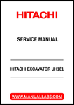 HITACHI EXCAVATOR UH181 SERVICE MANUAL - PDF FILE