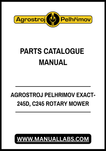 AGROSTROJ PELHRIMOV EXACT-245D, C245 ROTARY MOWER PARTS CATALOGUE MANUAL - PDF FILE