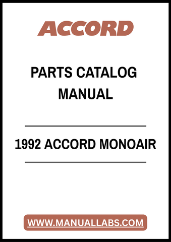 1992 ACCORD MONOAIR PARTS CATALOG MANUAL – PDF FILE