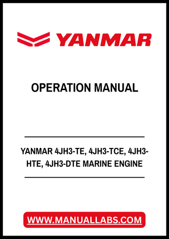 YANMAR 4JH3-TE, 4JH3-TCE, 4JH3-HTE, 4JH3-DTE MARINE DIESEL ENGINE OPERATION MANUAL - PDF FILE