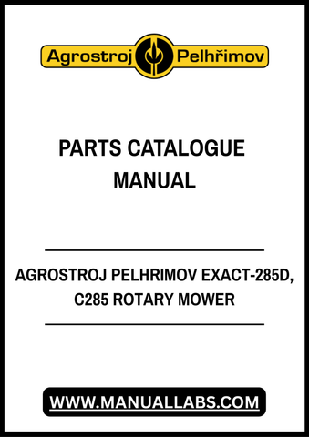 AGROSTROJ PELHRIMOV EXACT-285D, C285 ROTARY MOWER PARTS CATALOGUE MANUAL - PDF FILE