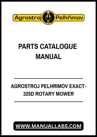 AGROSTROJ PELHRIMOV EXACT-325D ROTARY MOWER PARTS CATALOGUE MANUAL - PDF FILE