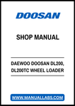 DAEWOO DOOSAN DL200, DL200TC WHEEL LOADER SHOP MANUAL - PDF FILE