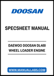 DAEWOO DOOSAN DL400 WHEEL LOADER ENGINE SPECSHEET MANUAL - PDF FILE