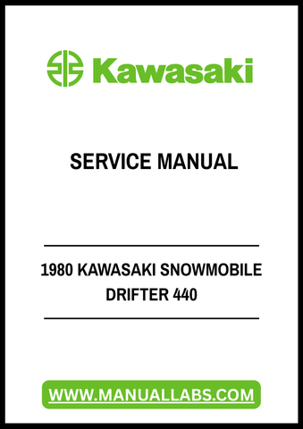 1980 KAWASAKI SNOWMOBILE DRIFTER 440 SERVICE MANUAL - PDF FILE