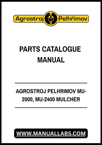 AGROSTROJ PELHRIMOV MU-2000, MU-2400 MULCHER PARTS CATALOGUE MANUAL - PDF FILE