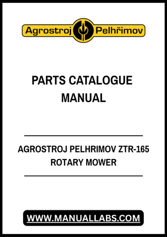 AGROSTROJ PELHRIMOV ZTR-165 ROTARY MOWER PARTS CATALOGUE MANUAL - PDF FILE