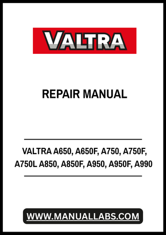 VALTRA A650, A650F, A750, A750F, A750L A850, A850F, A950, A950F, A990 TRACTOR REPAIR MANUAL - PDF FILE