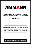 AMMANN ARP 95 DEUTZ TCD3.6 L4 TANDEM ROAD CYLINDER OPERATING INSTRUCTION MANUAL - PDF FILE