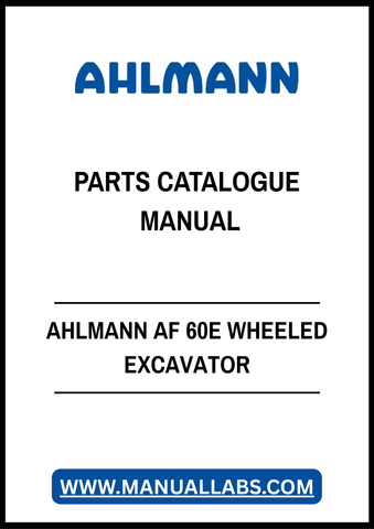 AHLMANN AF 60E WHEELED EXCAVATOR PARTS CATALOGUE MANUAL - PDF FILE
