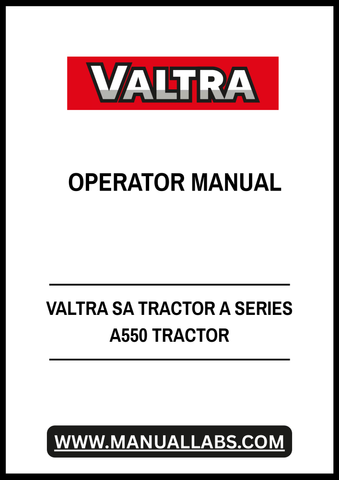 VALTRA SA TRACTOR A SERIES A550 TRACTOR OPERATOR MANUAL - PDF FILE