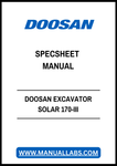 DOOSAN EXCAVATOR SOLAR 170-III SPECSHEET MANUAL - PDF FILE