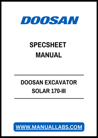DOOSAN EXCAVATOR SOLAR 170-III SPECSHEET MANUAL - PDF FILE