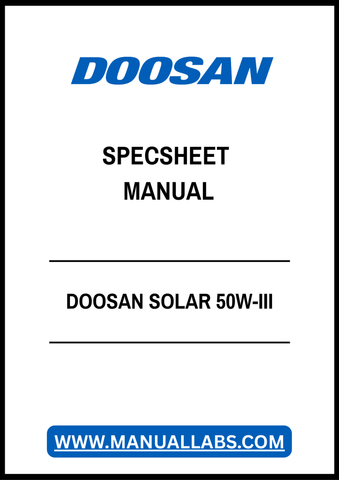 DOOSAN SOLAR 50W-III SPECSHEET MANUAL - PDF FILE