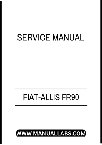 FIAT-ALLIS FR90 WHEELED LOADER SERVICE MANUAL - PDF FILE