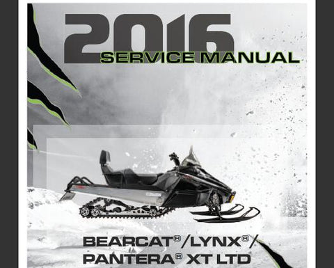 Unlock the full potential of your ARCTIC 2016 CAT Bearcat, Lynx, or Pantera XT LTD snowmobile with our comprehensive Service Repair Manual in PDF format. This essential guide is designed to provide you with detailed instructions, diagrams, and troubleshooting tips to keep your snowmobile running smoothly and efficiently.