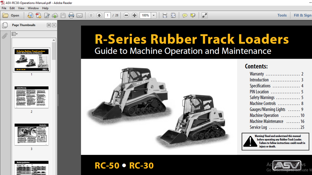 Discover the ultimate resource for your ASV RC30 Rubber Track Loader ...