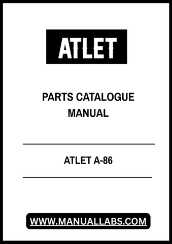 Discover the ATLET A-86 Parts Catalogue Manual 005803, a comprehensive PDF file designed for easy access to essential information about your equipment. This manual serves as a vital resource for identifying parts, ensuring you have everything you need for maintenance and repairs at your fingertips.