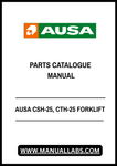 Discover the ultimate resource for maintaining your AUSA CSH-25 and CTH-25 forklifts with our comprehensive Parts Catalogue Manual. This PDF file is meticulously organized to provide you with detailed diagrams, part numbers, and specifications, ensuring you have everything you need at your fingertips.