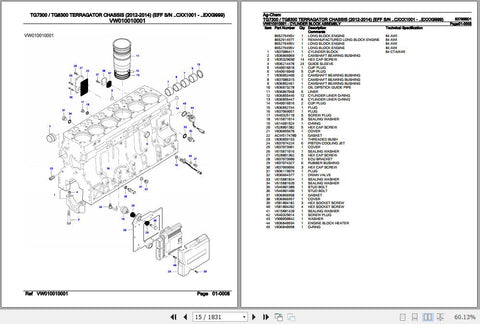 AG-CHEM TERRAGATOR CHASSIS TG7300 TG8300 PARTS CATALOGUE MANUAL 537855D1 - PDF FILE