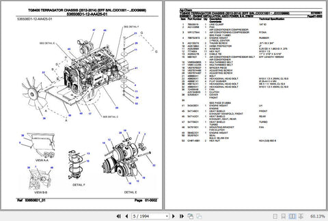 AG-CHEM TERRAGATOR CHASSIS TG8400 PARTS CATALOGUE MANUAL 537858D1 - PDF