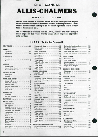 This Allis Chalmers D19, D-19 Diesel Tractor Service Repair Manual provides comprehensive repair information for technicians and DIY enthusiasts alike. Features include easy-to-follow instructions, detailed diagrams, and information drawn from reliable sources. A must-have for all serious tractor owners.