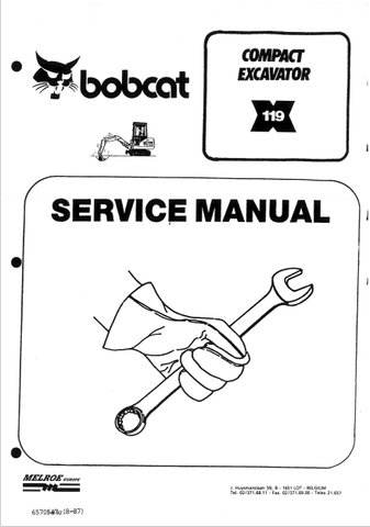  Discover the comprehensive service manual for the BOBCAT 119 Compact Excavator (6570547). Download the PDF for expert maintenance and repair guidance.