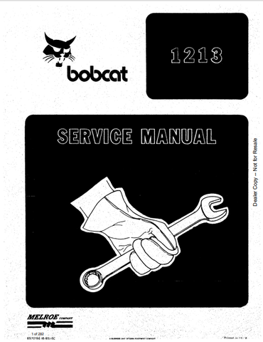  Discover the comprehensive BOBCAT 1213 Service Manual (6570156) in PDF format. Access essential maintenance and repair information for optimal performance.