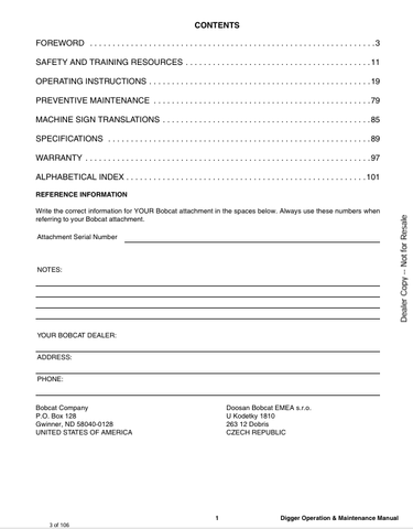 BOBCAT 12S (6900948ENUS) OPERATION & MAINTENANCE MANUAL PDF FILE