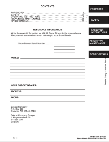 BOBCAT 1412 (6901171) OPERATION AND MAINTENANCE MANUAL PDF FILE