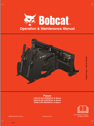 Discover the comprehensive operation and maintenance manual for BOBCAT 18PLA and 24PLA planners. Download the PDF file for essential guidance and support.