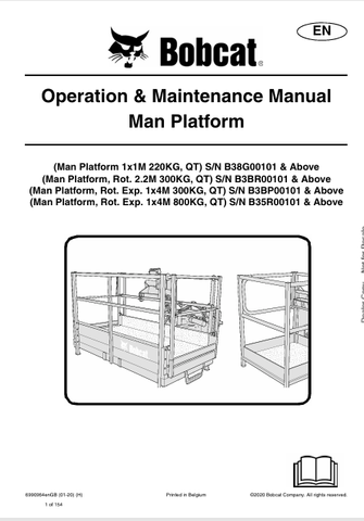  Discover the comprehensive operation and maintenance manual for BOBCAT platforms, including 1X1M, 1X4M, and QT MAN models. Download the PDF now!