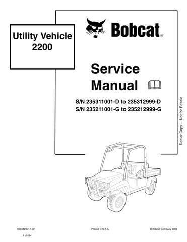 Enhance your maintenance capabilities with the BOBCAT 2200 Utility Vehicle Service Manual (6903129). This comprehensive PDF file is designed to provide you with detailed instructions, diagrams, and troubleshooting tips to keep your utility vehicle running smoothly. Whether you're a seasoned technician or a DIY enthusiast, this manual is an essential resource for ensuring optimal performance and longevity of your BOBCAT 2200. Don't miss out on the opportunity to streamline your service processes and maximize