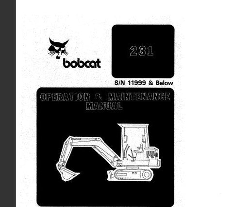 Discover the essential guide for your BOBCAT 231 Hydraulic Excavator with our comprehensive Operation & Maintenance Manual. This PDF file is designed to provide you with all the necessary information to operate your excavator safely and efficiently, ensuring optimal performance on every job site.