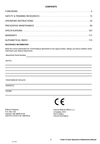 BOBCAT 30, 40 (6901072ENGB) OPERATION & MAINTENANCE MANUAL PDF FILE