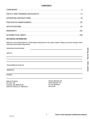 BOBCAT 30, 40 (6901072ENUS) OPERATION & MAINTENANCE MANUAL PDF FILE