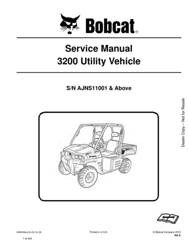  Enhance your maintenance capabilities with the BOBCAT 3200 Utility Vehicle Service Manual (AJNS11001 & UP). This comprehensive PDF file, covering models from 2009 to 2015, provides detailed instructions, diagrams, and troubleshooting tips to keep your vehicle running smoothly. Whether you're a seasoned technician or a DIY enthusiast, this manual is an essential resource for ensuring optimal performance and longevity of your BOBCAT 3200. Don't miss out on the opportunity to empower your service efforts—down
