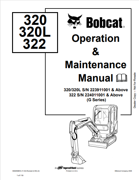 Discover the comprehensive operation and maintenance manual for BOBCAT 320, 320L, and 322. Download the PDF file for essential guidelines and tips.